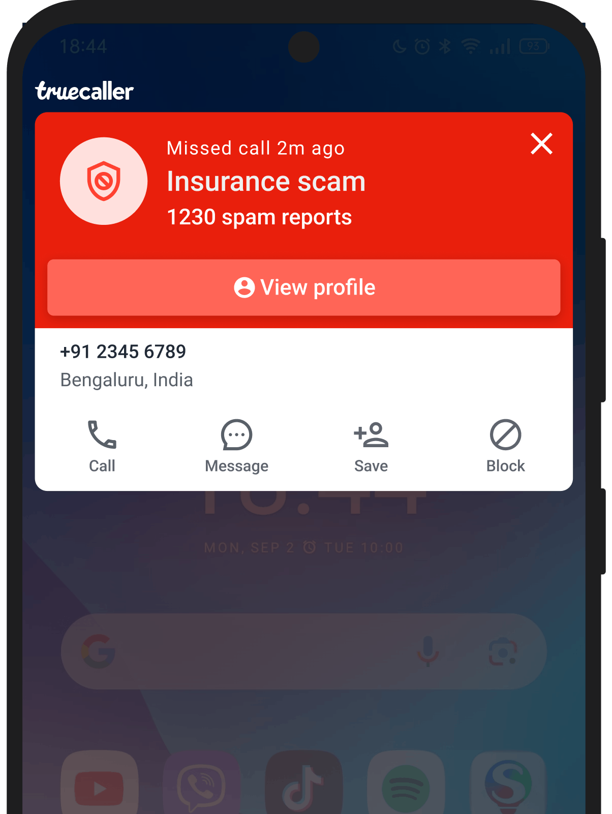 Truecaller's After Call Screen with Number Blocking Shortcut